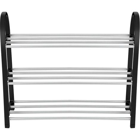 Jeffergarden Hongzer Range-Chaussures, étagère à Chaussures Debout en Plastique + métal en métal Bricolage étagère de Rangement pour la Maison Organisateur(3 Niveaux) (1/4)
