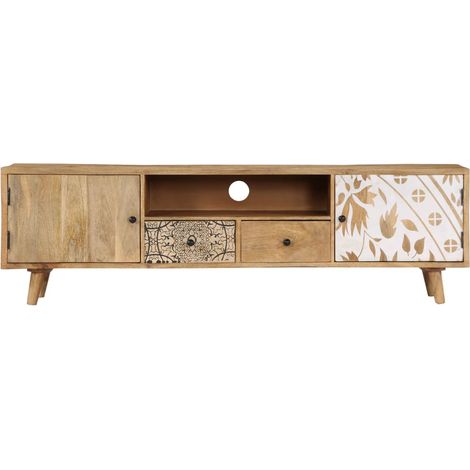 Maison Exclusive - TV-Schrank 140x30x40 cm Massivholz Mango