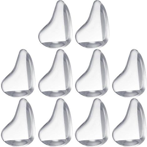 Lot de 10 protections d'angle pour meubles, sécurité bébé, protections d'angle en silicone-2.7x1.8cm-transparent (1/3)