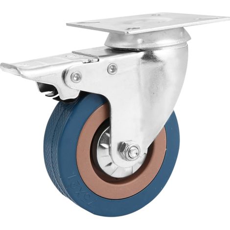 Cart Wheels 2 Pieces Black High Impact Absorption Rubber