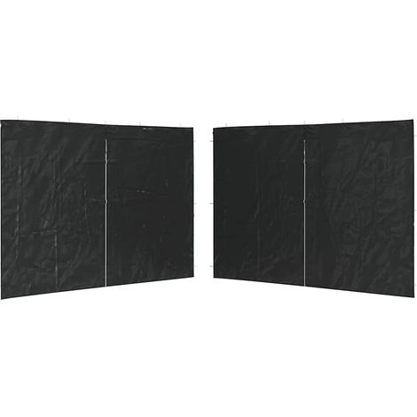 vidaXL Paredes para carpas de fiesta con cremallera 2 uds PE antracita (1/2)