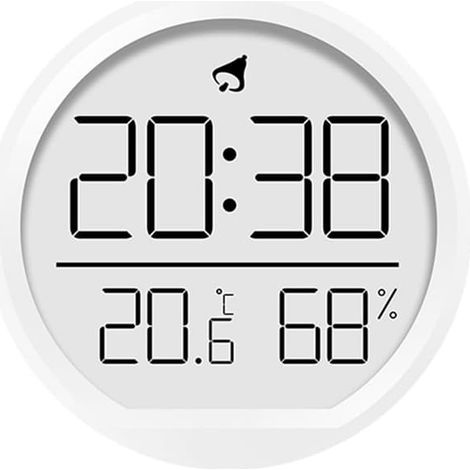 Horloge numérique compacte, thermomètre, hygromètre, magnétique (blanc) (1/5)