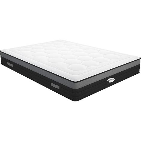 Matelas 160 x 200 cm hybride ressorts ensachés 7 zones et mémoire de forme ép.25cm - AMARANTE de NATUREA