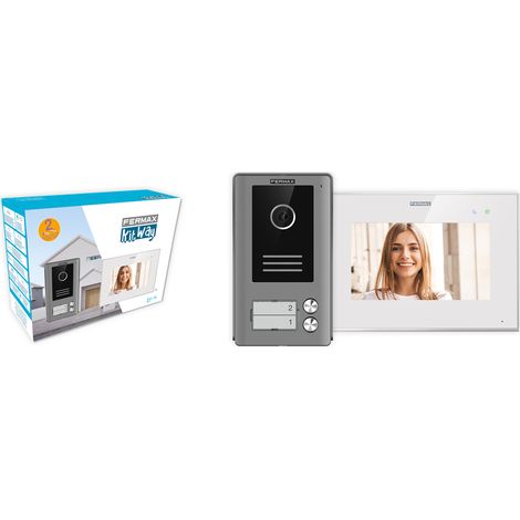 Kit video WAY 7" con 2 monitores, alimentación 100-240V y cámara CCTV adicional