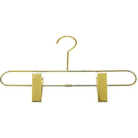 Séchoir à pantalons multifonction en métal avec pinces, cintres rétractables et réglables, accessoires de rangement pour vêtements et chaussettes adultes (doré)-Golden
