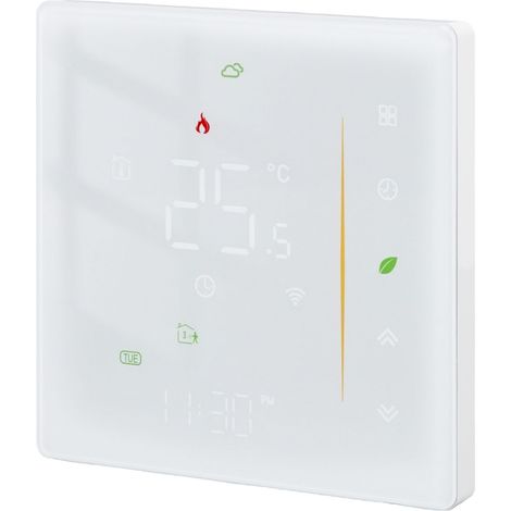 Thermostat intelligent programmable pour chauffage au sol à eau domestique, compatible Zigbee 95-240 V, blanc