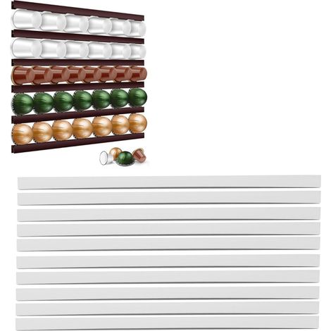 Porte-capsules de café adhésif à monter soi-même, compatible avec les machines Nespresso (blanc). (1/5)