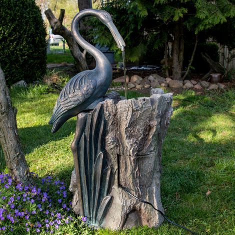 Köhko® Jeu d'eau Kranich 12003 Fontaine avec éclairage LED Fontaine de jardin Bain d'oiseaux... (1/4)