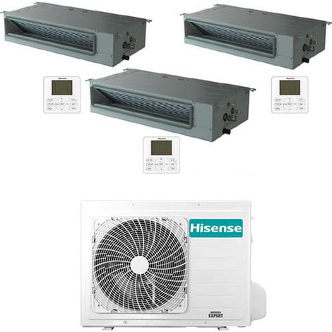 Hisense Ductable R32 Trial Split Inverter-Klimaanlage 9000 + 9000 + 9000 BTU mit E.U. 3AMW72U4RJC Klasse A++/A+
