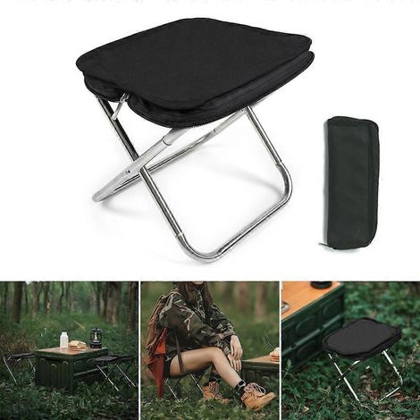 Tabouret de camping pliant, chaise de camping portable pour la pêche, le barbecue et la randonnée - Version améliorée (1/4)