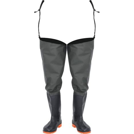 vidaXL Botas altas de agua de pesca verde oscuro talla 40 (1/2)