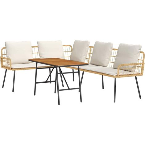 2 pcs Ensemble de canapé de jardin,Canapé d'extérieur,Sofa de jardin Naturel polyrotin CFW558483 (1/5)