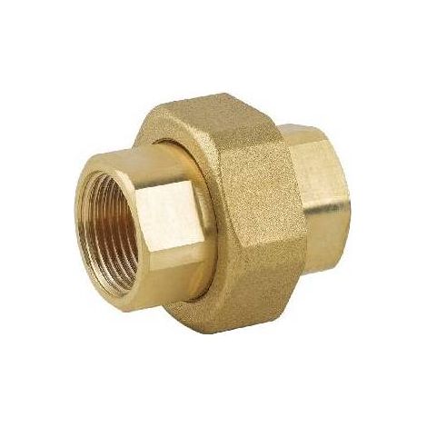 RACCORD DROIT AVEC JOINT TORIQUE 3 PIÈCES FF EN LAITON JAUNE Taille : 3/4"