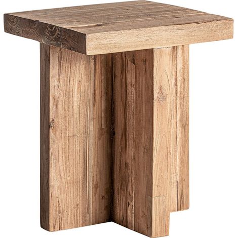 Table d'Appoint Teka Naturelle Style Colonial - Bois de teka naturel recyclé (1/5)
