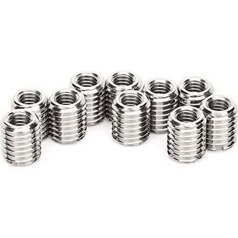 Pack of 10 M6/M10 303 Stainless Steel Threaded Insert Nuts, M6 x 1.0 Female Thread, M10 x 1.5 Male Thread, 12 mm Length - M10x1 (1/5)