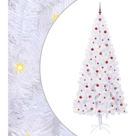 Künstlicher Weihnachtsbaum Weiß 240 cm PVC und Stahl vidaXL