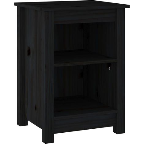 Maison Exclusive - Nachttisch Schwarz 40x35x55 cm Massivholz Kief