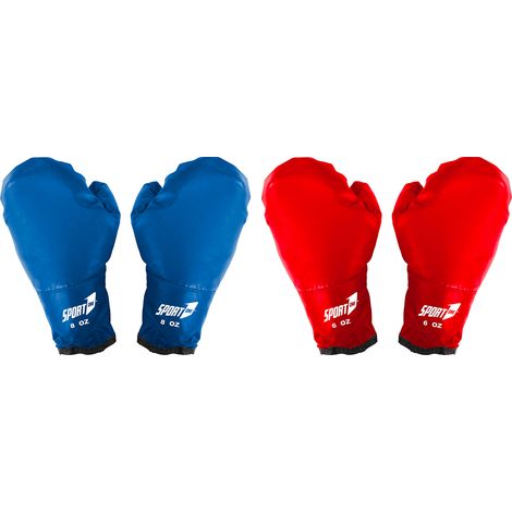 Guantoni da Boxe 6-8 oz in PU Rosso e Blu (1/5)
