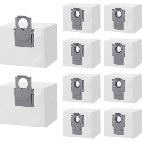 Lot de 10 Sacs à Poussière Accessoires pour Xiaomi Roborock S8+/S8 Pro Ultra S7 MaxV Ultra/S7 Pro Ultra/Q7+/ Q7 Max+/Q5+/T8, Sacs d'aspirateur de Rechange pour Roborock s7
