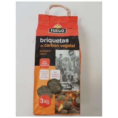 BRIQUETAS CARBON VEGETAL AUTOENCENDIDO - 3 KG