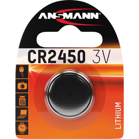 ANSMANN CR2450 Lithium Knopfzelle 3V, zuverlässig, langlebig & hochwertig (1/2)
