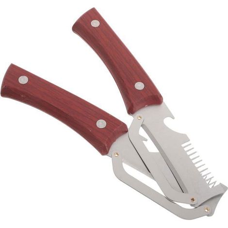 Lot de 2 éplucheurs de cuisine - Multifonction - Lame acier inoxydable - Manche bois antidérapant - Julienne & ouvre-bouteille