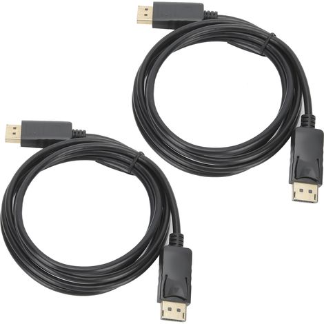 Lot de 2 câbles DisplayPort (DP vers DP) de 1,8 m, adaptateur mâle-mâle. (1/5)