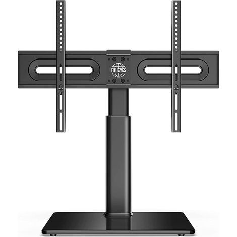 Support TV sur Pied de 32 à 65 Pouces Pivotant 80°,Pied TV Universel 4 Réglages en Hauteur avec Base en Verre Trempé jusqu'à 40kg,Max VESA 600x400 mm (1/5)