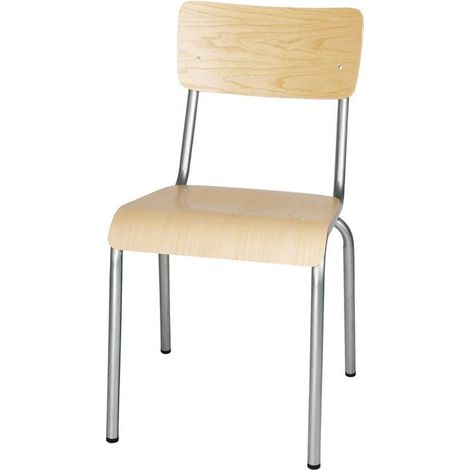 Chaises avec Assise et Dossier en Bois Cantina Galvanisées - Lot de 4 - Bolero (1/5)