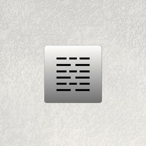 Receveur de douche 120x160 cm extra plat en résine minérale CENTRO surface ardoisée blanc Grille inox