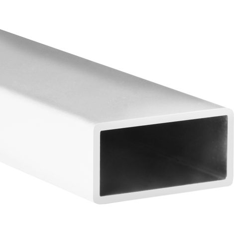 Profilé tube rectangle aluminium finition blanche 20x10mm 1m épaisseur 1mm – Pour construction et métallerie – 1 unité – REI