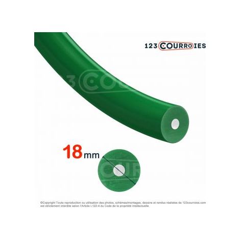 Courroie ronde thermosoudable verte renforcée diamètre 18 mm