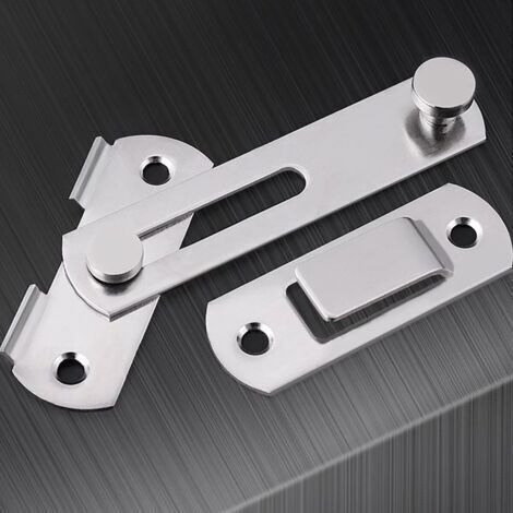 Lot de 4 loquets de porte en acier inoxydable pour porte de grange, serrure de porte pliante, serrure de porte coulissante, serrure antique, loquets de porte d'armoire à vin (argent, 64 × 51 m (1/3)