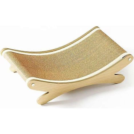 1 pièceGriffoir et hamac 2 en 1 en sisal pour chat d'intérieur, facile à monter, avec base en bois stable, grand lit et griffoir. (1/4)
