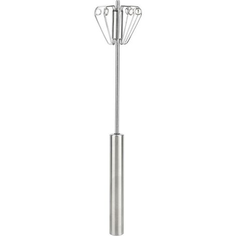 Frullatore per uova rotante semiautomatico portatile, in acciaio inossidabile, utensile da cucina, frusta (1/5)