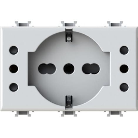 4box p503 schuko-steckdose und zwei 10a bticino matix steckdosen weiß - 4bp503.am