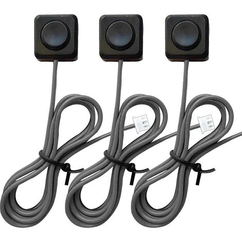 Pack of 3 Pre-wired 100cm Momentary Push Button Switches with Cover, 12V 24V Small Momentary Switch with PH2.0 Male, Double-Sided Adhesive Tape, No Drilling Required