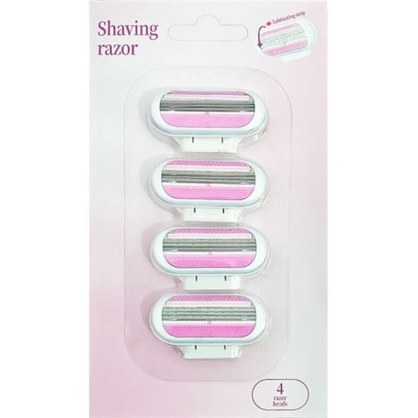 Rasoir à 3 lames pour femmes - Acier inoxydable haute qualité, peau douce et rasage précis, 4 rasoirs en boîte rose triple couche (1/4)