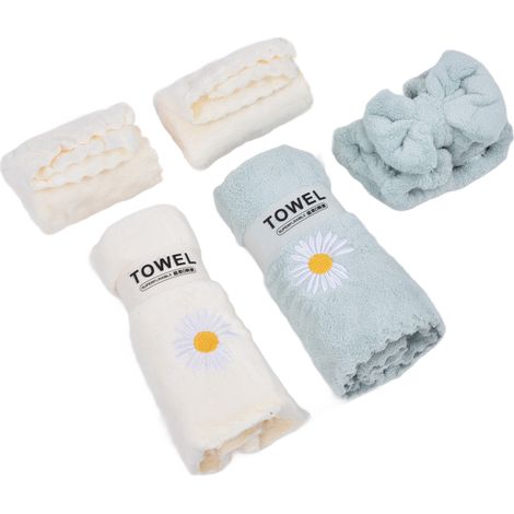 Serviettes de bain en velours corail à motif marguerite, absorbantes et durables pour maison ou hôtel, douces et moelleuses.