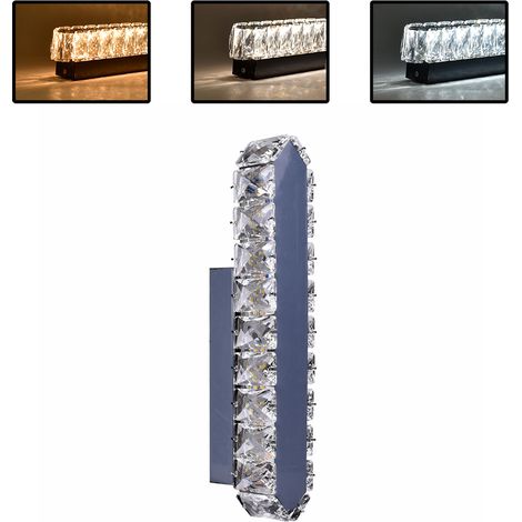 APPLIQUE LED DA PARETE 5W IN ACCIAIO E VETRO CON INTERRUTTORE CCT SWITCH - LUCE CALDA NATURALE E FREDDA DESIGN MODERNO ED ELEGANTE PER INTERNI (1/5)