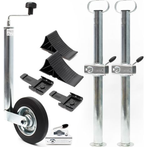 Apoyo para remolques y caravanas Set 10 unidades Rueda de apoyo con abrazadera 362kg Accesorios