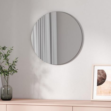 EMKE Bathroom Mirror 50CM Frameless Wall Mounted Round Mirror (1/5)