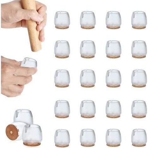 Protezioni in silicone antigraffio per piedini di sedie - Set da 32 pezzi per pavimenti delicati e riduzione del rumore (1/5)