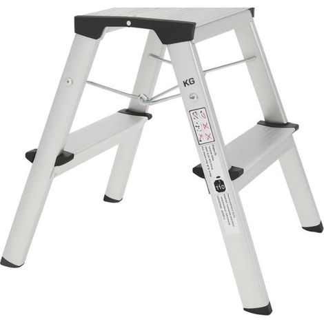 Marchepied - Wonday - Aluminium Pliant - Gris - Charge utile 150kg - Antidérapant
