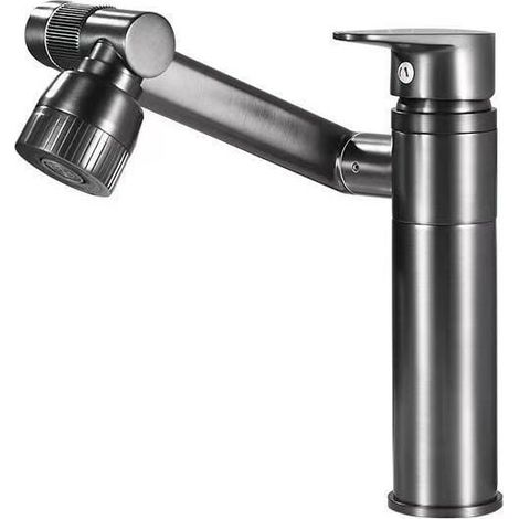 Robinet Mitigeur Lavabo Haut, SDLOGAL Rotation à 360 Degrés, Robinet Salle de Bain, Mélangeur l'Eau Chaude et Froide - Gris (1/5)
