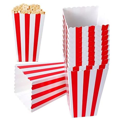 20 Popcornboxen, Süßigkeitenbehälter, Popcornbehälter aus Pappe für Snacks, Chips, Salzstangen, Partys, Hochzeiten (1/5)