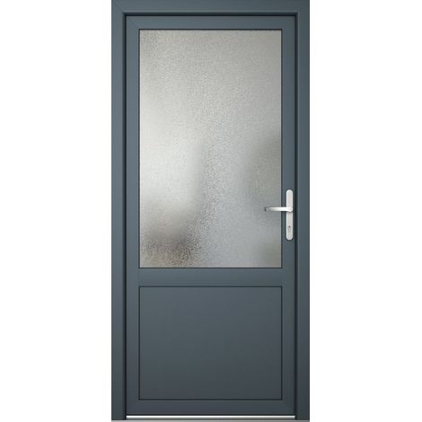 Meeth – Porte de service PVC 88cm – Hauteur 200cm – Ouverture tirant droit – Isolation thermique double vitrage – Sécurité 5 points