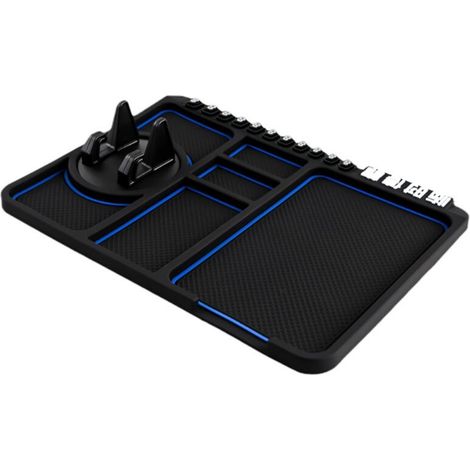 Supporto per cellulare antiscivolo Tbest per cruscotto, universale, in silicone, con cuscinetto portaoggetti per auto e SUV (BLU). (1/5)