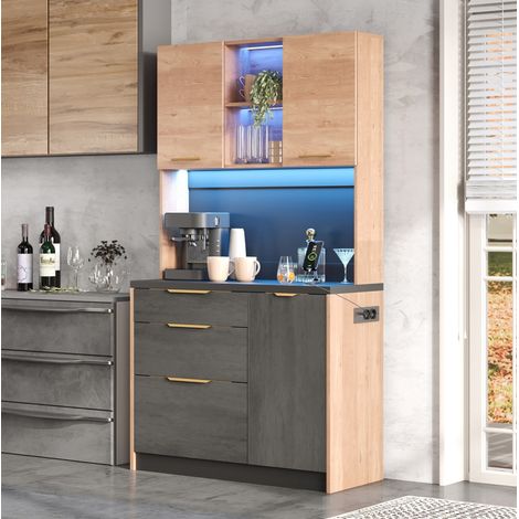mobile contenitore 100x40x180 cucina LED con prese HAVRYA (1/5)