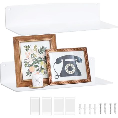 Wall Shelf, 30cm Small Wall Shelf, Wall Shelves for Living Room, Kitchen, Bedroom, Bathroom, Set of 2 (1/5)